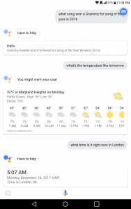 Google Assistant running on LG Pad