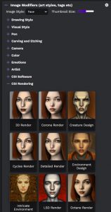 Select from the style of over 60 artists