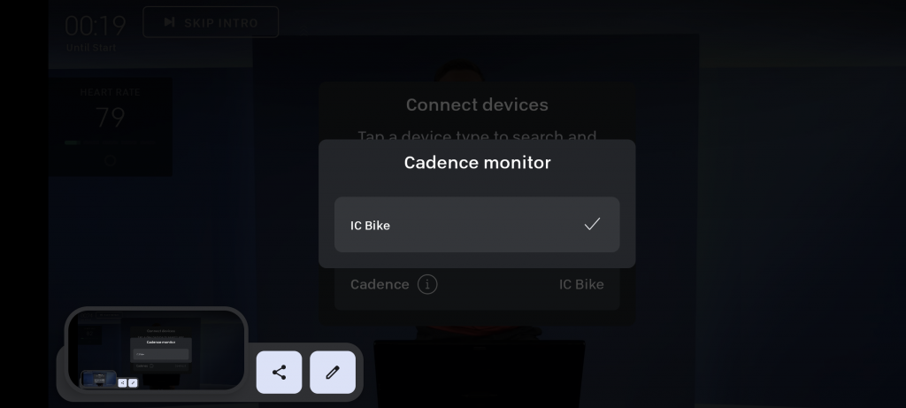 Connected bike for cadence