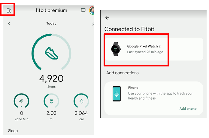 Google Pixel Watch 2 with Fitbit app