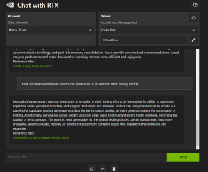 Chat with RTX giving answers based upon local documents