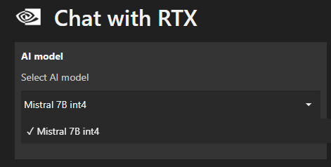Chat with RTX comes with Mistral 7B